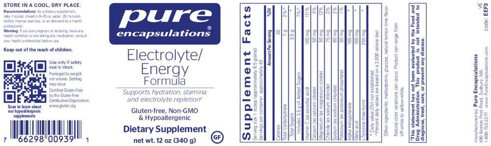 Electrolyte/ Energy formula