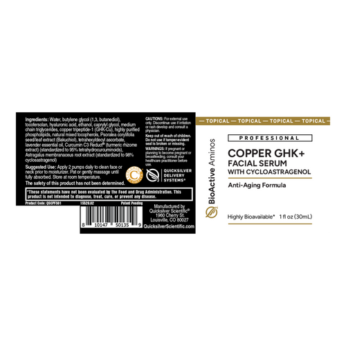 Copper GHK+ Facial Serum with Cycloastragenol