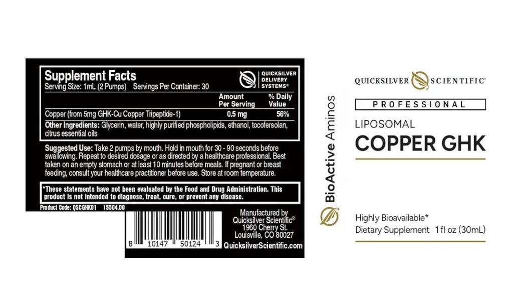 Oral Liposomal Copper GHK