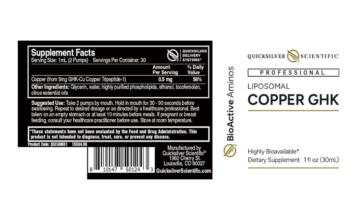 Oral Liposomal Copper GHK